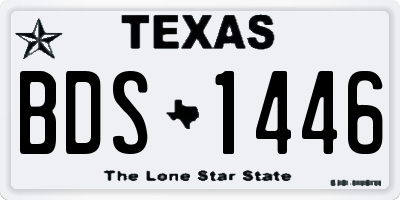 TX license plate BDS1446