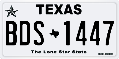 TX license plate BDS1447