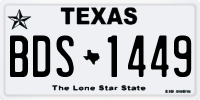 TX license plate BDS1449