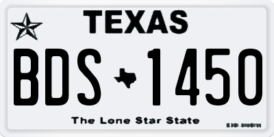 TX license plate BDS1450