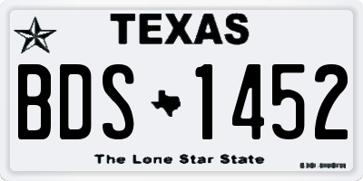 TX license plate BDS1452