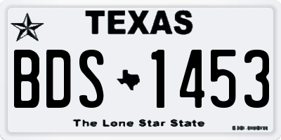 TX license plate BDS1453