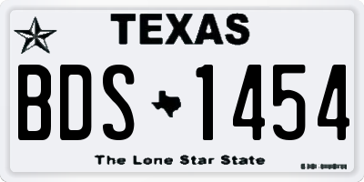 TX license plate BDS1454