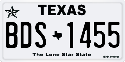 TX license plate BDS1455