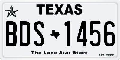 TX license plate BDS1456