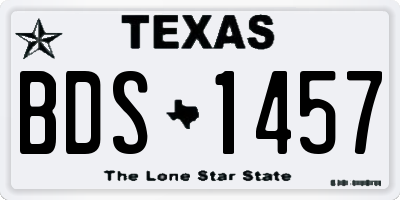 TX license plate BDS1457