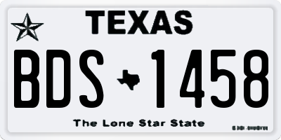 TX license plate BDS1458