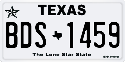 TX license plate BDS1459
