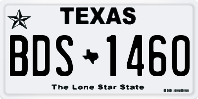TX license plate BDS1460