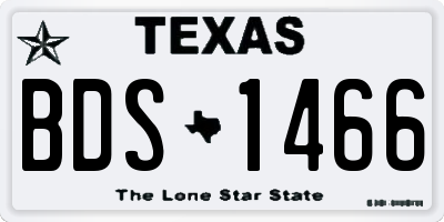 TX license plate BDS1466