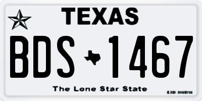 TX license plate BDS1467