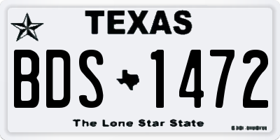 TX license plate BDS1472