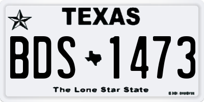 TX license plate BDS1473