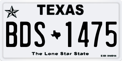 TX license plate BDS1475