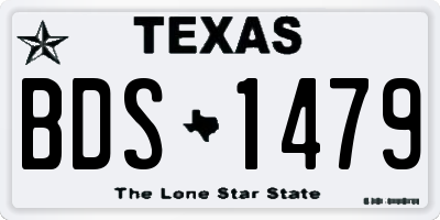 TX license plate BDS1479