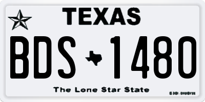 TX license plate BDS1480