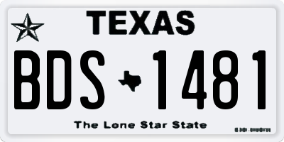 TX license plate BDS1481