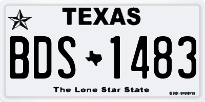 TX license plate BDS1483