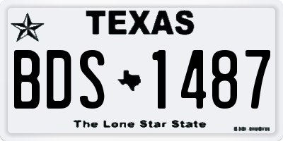 TX license plate BDS1487