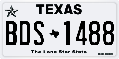 TX license plate BDS1488