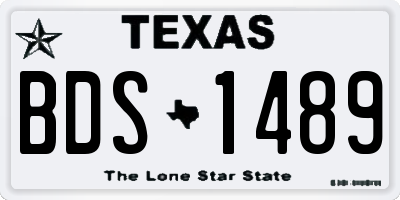TX license plate BDS1489