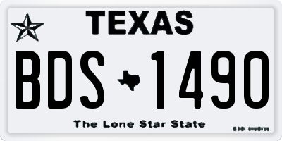TX license plate BDS1490