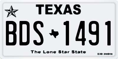TX license plate BDS1491