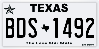 TX license plate BDS1492