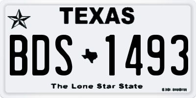 TX license plate BDS1493