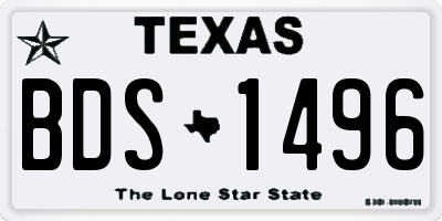 TX license plate BDS1496