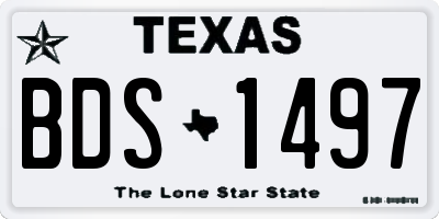 TX license plate BDS1497