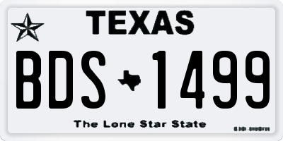 TX license plate BDS1499