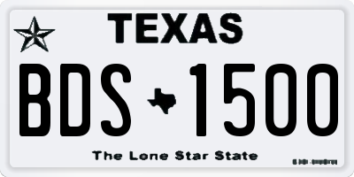 TX license plate BDS1500