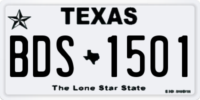 TX license plate BDS1501