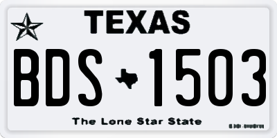 TX license plate BDS1503