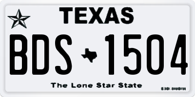 TX license plate BDS1504