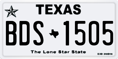 TX license plate BDS1505