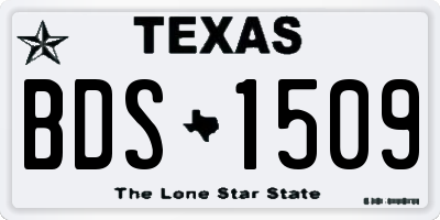 TX license plate BDS1509