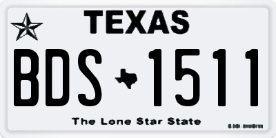 TX license plate BDS1511