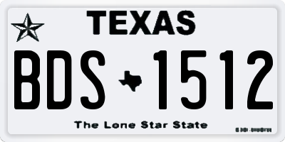 TX license plate BDS1512