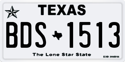 TX license plate BDS1513