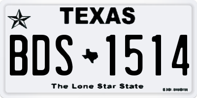TX license plate BDS1514