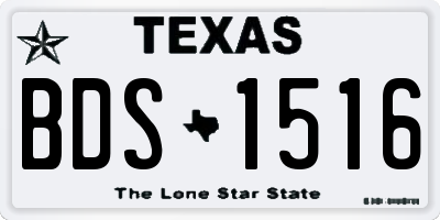 TX license plate BDS1516
