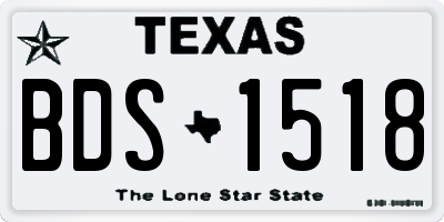 TX license plate BDS1518