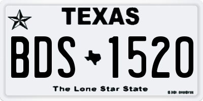 TX license plate BDS1520