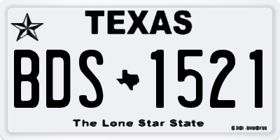 TX license plate BDS1521