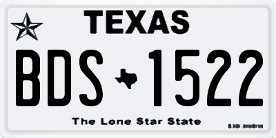 TX license plate BDS1522