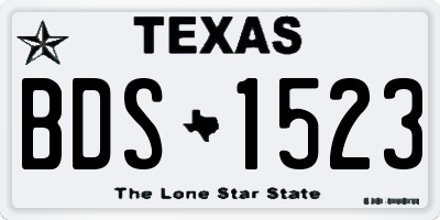 TX license plate BDS1523