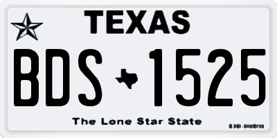 TX license plate BDS1525