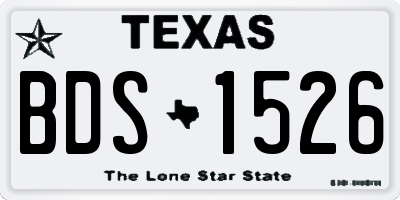 TX license plate BDS1526